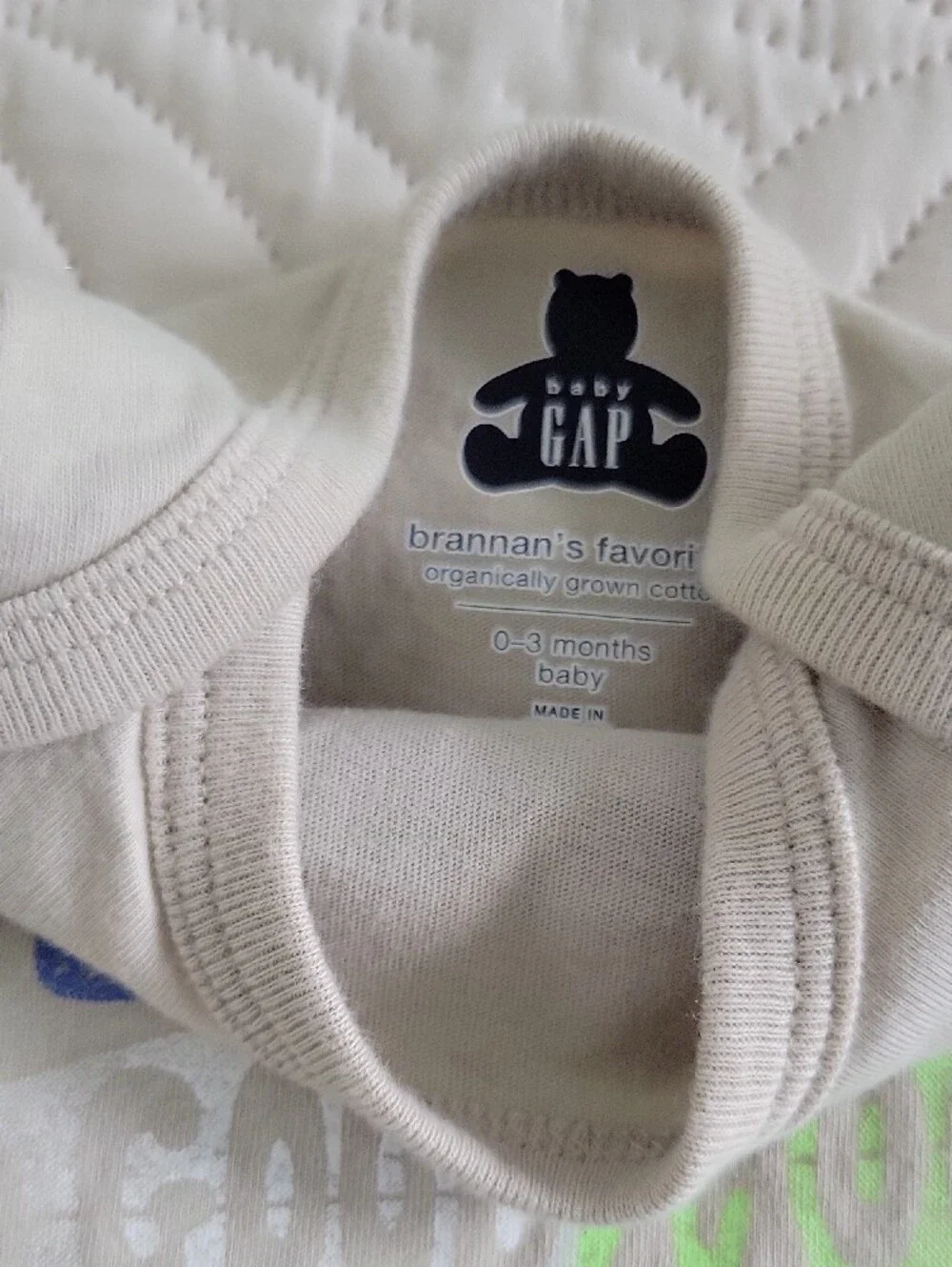 GAP Light Gray Bodysuit with Tan Elastic-Waist Shorts